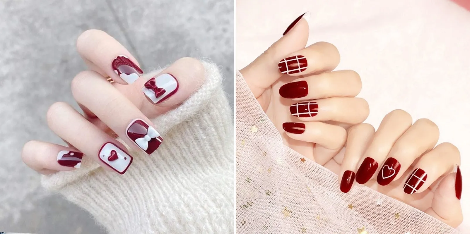 móng tay ngày tết màu đỏ rực rỡ