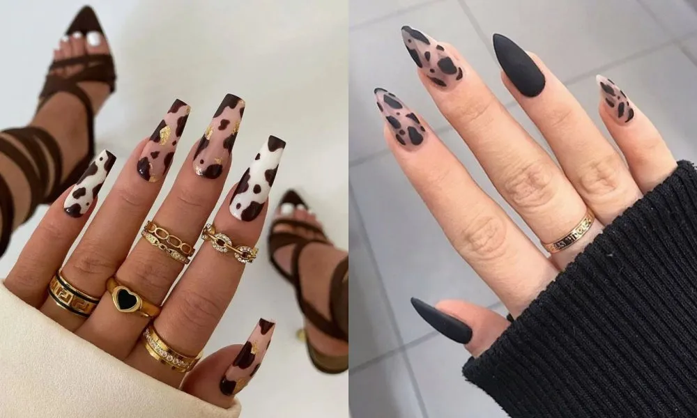 Mẫu nail đẹp 2024 họa tiết da báo táo bạo và cuốn hút