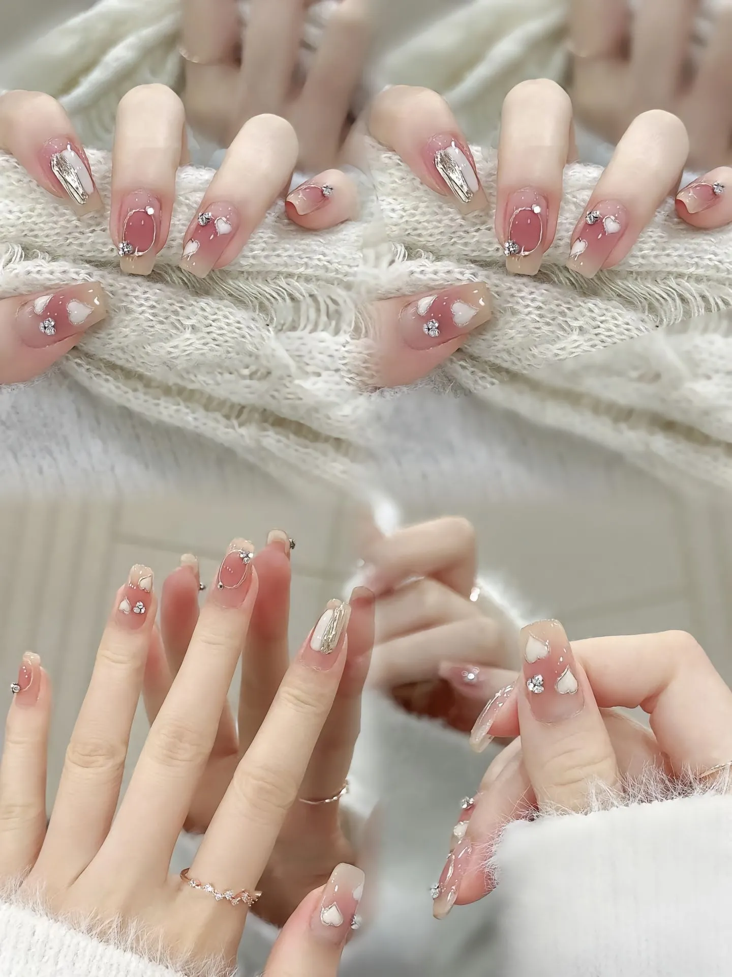 Các kiểu nail thạch hồng cho móng dài