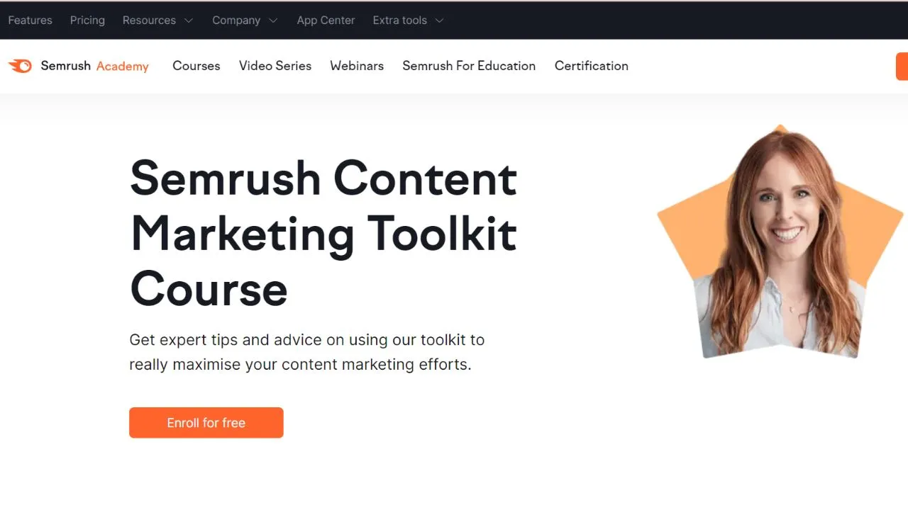 Giao diện công cụ SEMrush hỗ trợ tự học content marketing