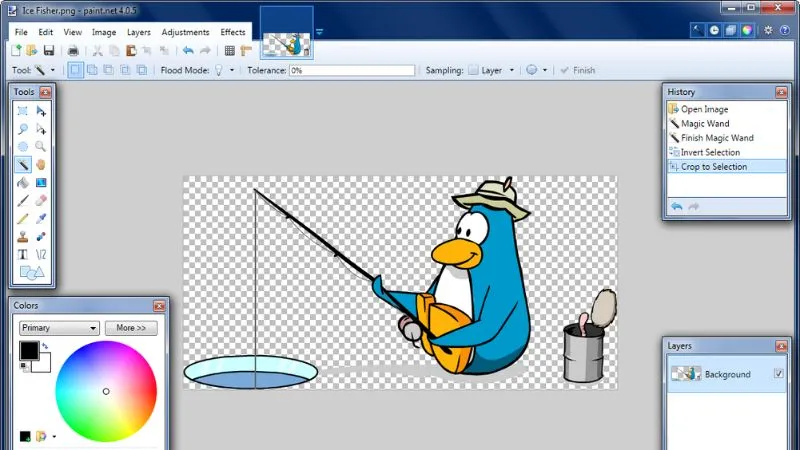 Giao diện phần mềm vẽ Paint.NET thay thế