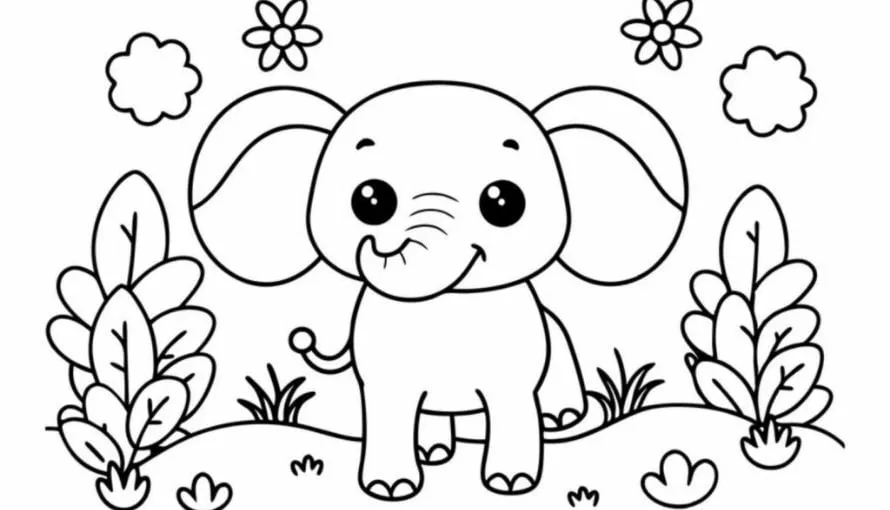 Tranh vẽ chú hươu cao cổ để bé tô màu