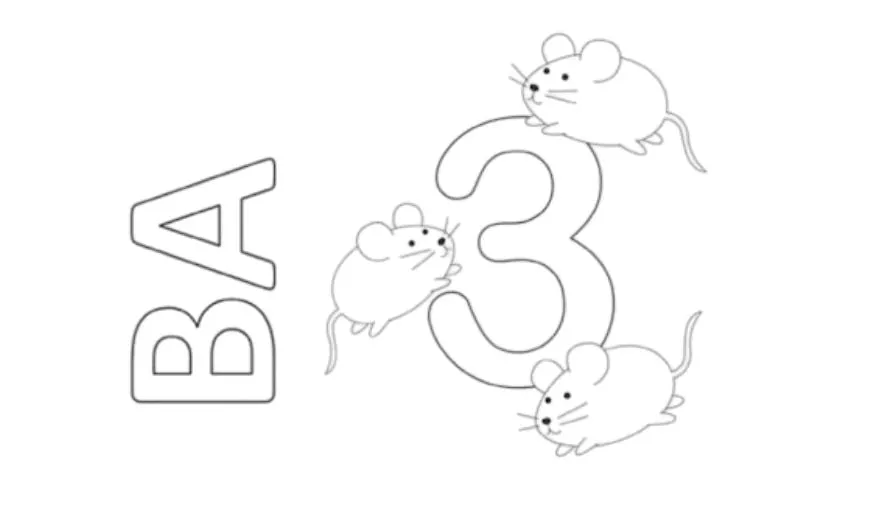 Tranh vẽ số 2 cho bé tô