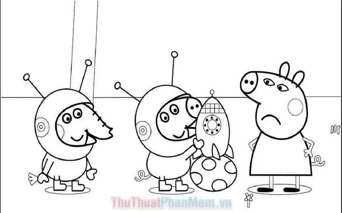 Tranh tô màu Heo Peppa đáng yêu giới thiệu bộ sưu tập