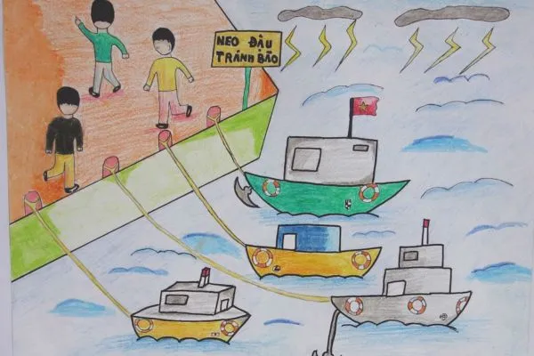 Tranh vẽ thể hiện cuộc sống đang dần phục hồi sau thiên tai
