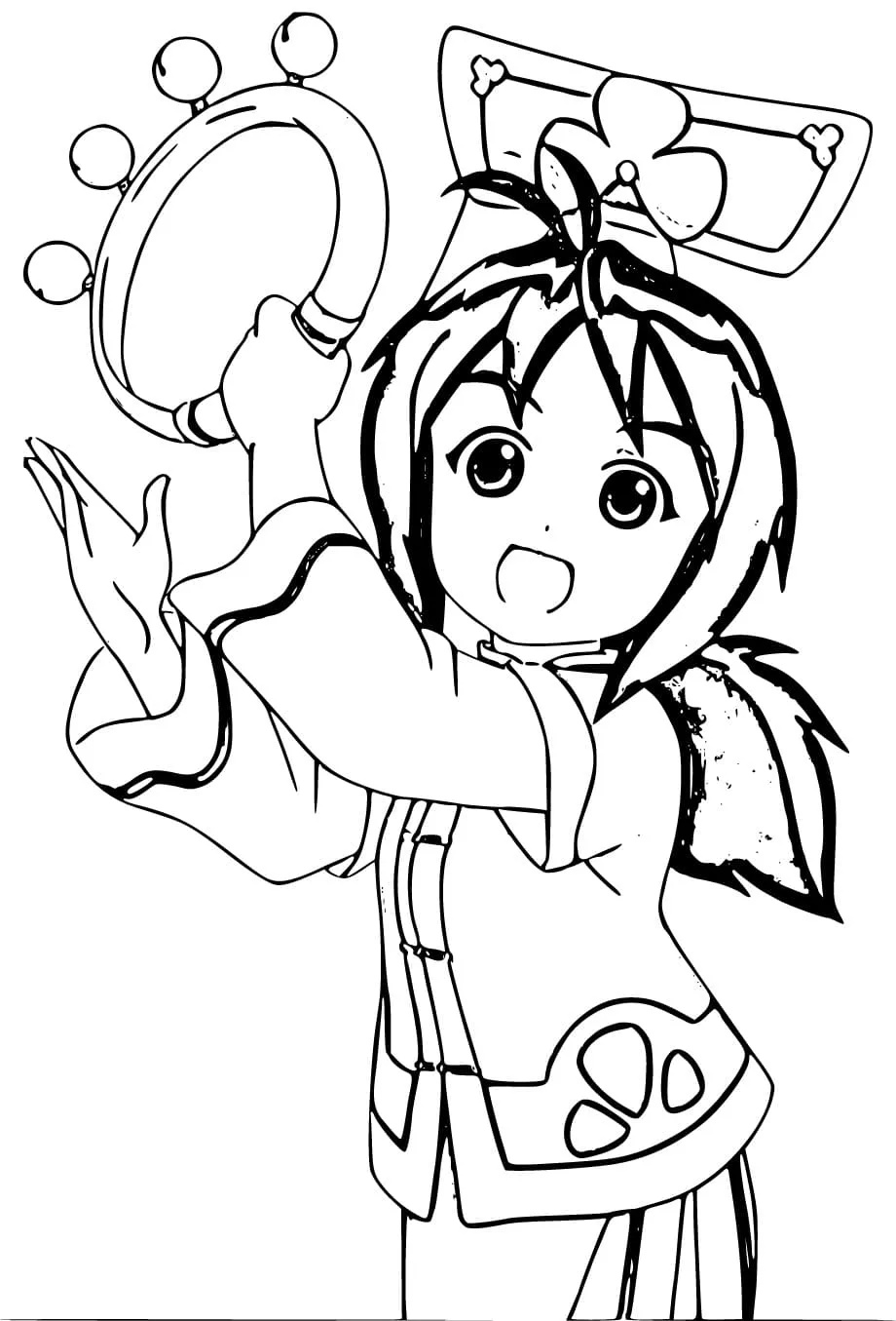 Tranh tô màu anime cổ trang cho bé