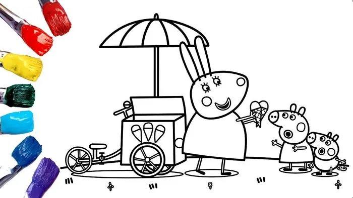 Tranh tô màu Heo Peppa bán kem