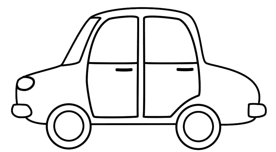 Tranh tô màu ô tô đơn giản cho bé tập tô