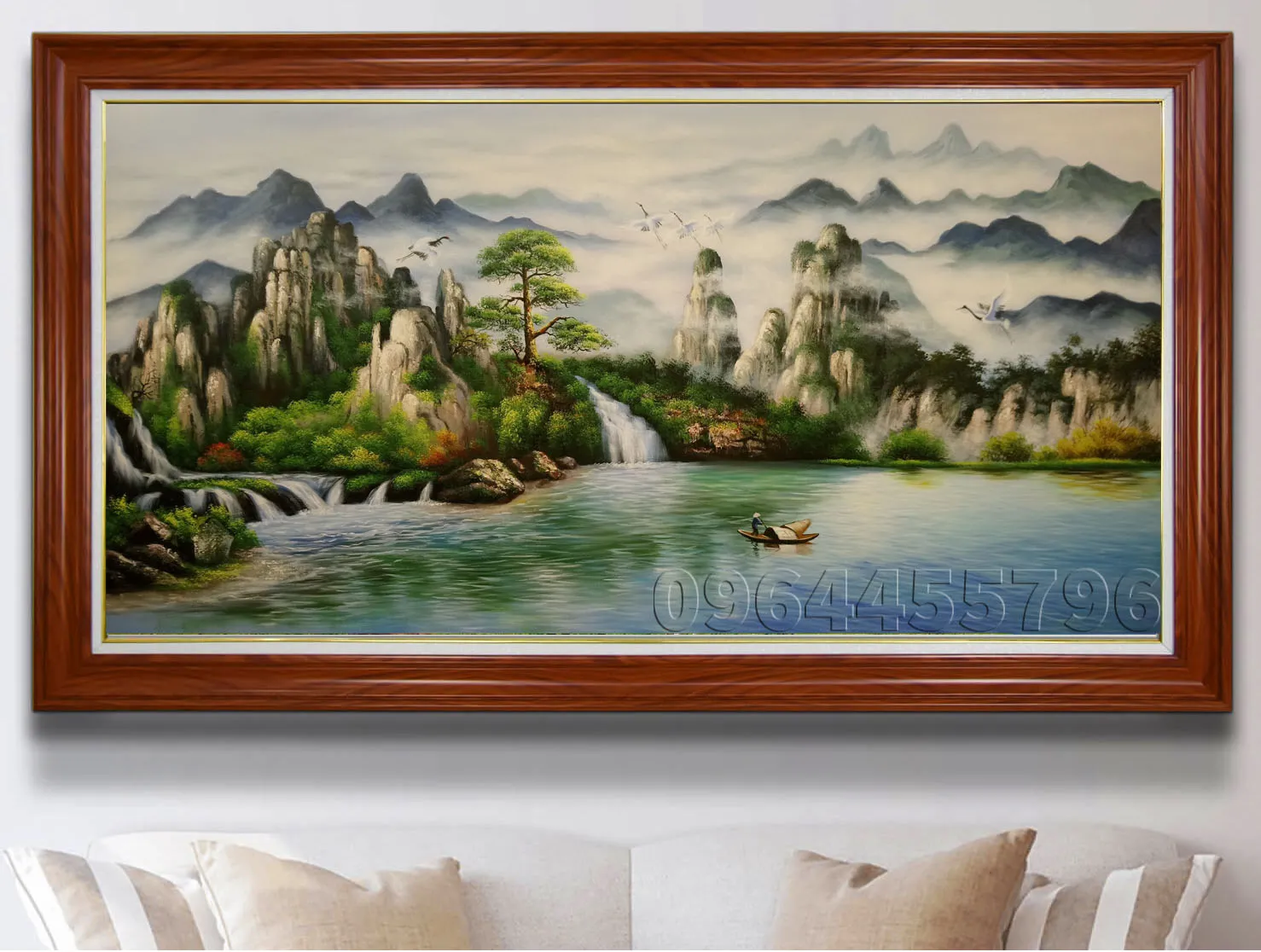 Tranh sơn dầu phong cảnh sơn thủy hữu tình hùng vĩ