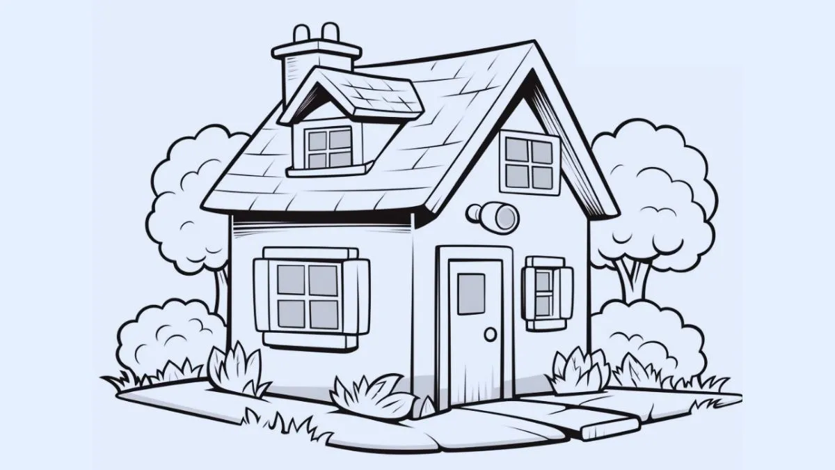 Tranh vẽ ngôi nhà ấn tượng với nhiều chi tiết
