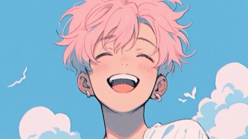 Anime nam tràn đầy năng lượng với nét vẽ đơn giản