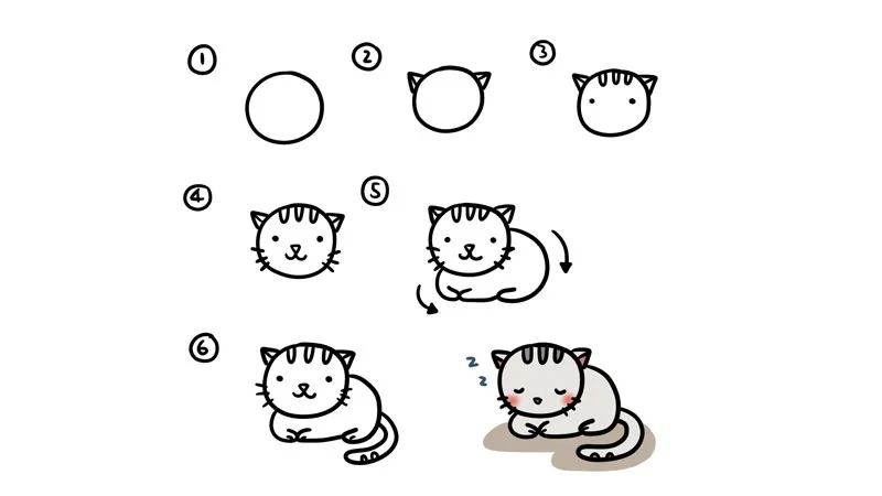 Hướng dẫn vẽ mèo Chibi siêu dễ thương