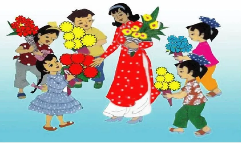 Mẫu tranh vẽ 8/3 độc đáo tặng cô giáo đơn giản