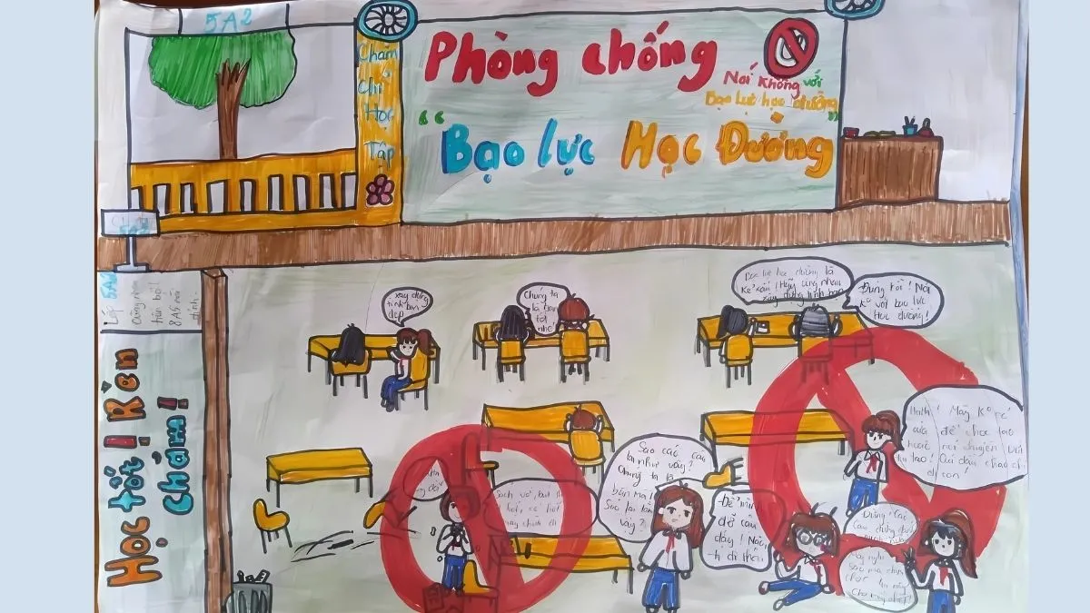 Tranh vẽ bạo lực học đường
