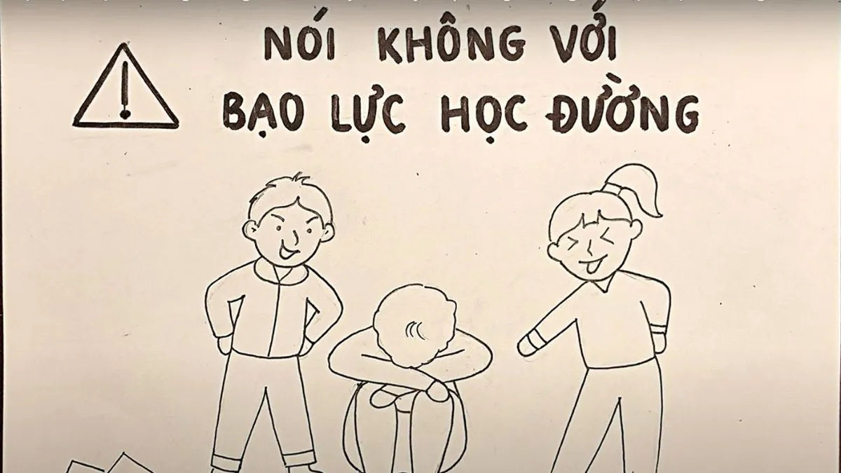 Phác thảo tranh phòng chống bạo lực học đường