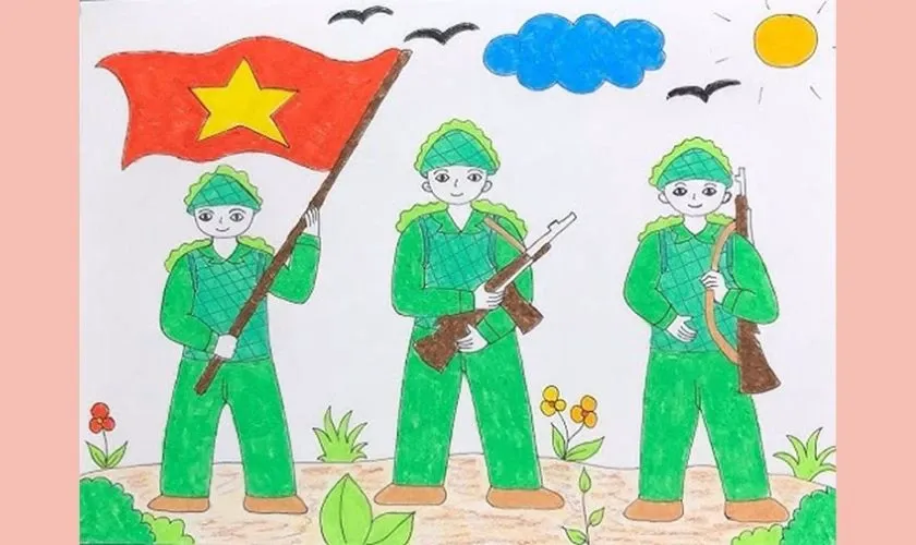 Tranh vẽ bộ đội đẹp và ấn tượng