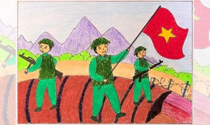 Ảnh về bộ đội Việt Nam trong tranh