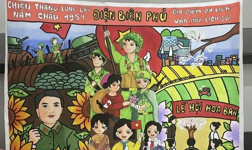 Tác phẩm hội họa tôn vinh chiến công hiển hách của quân đội nhân dân