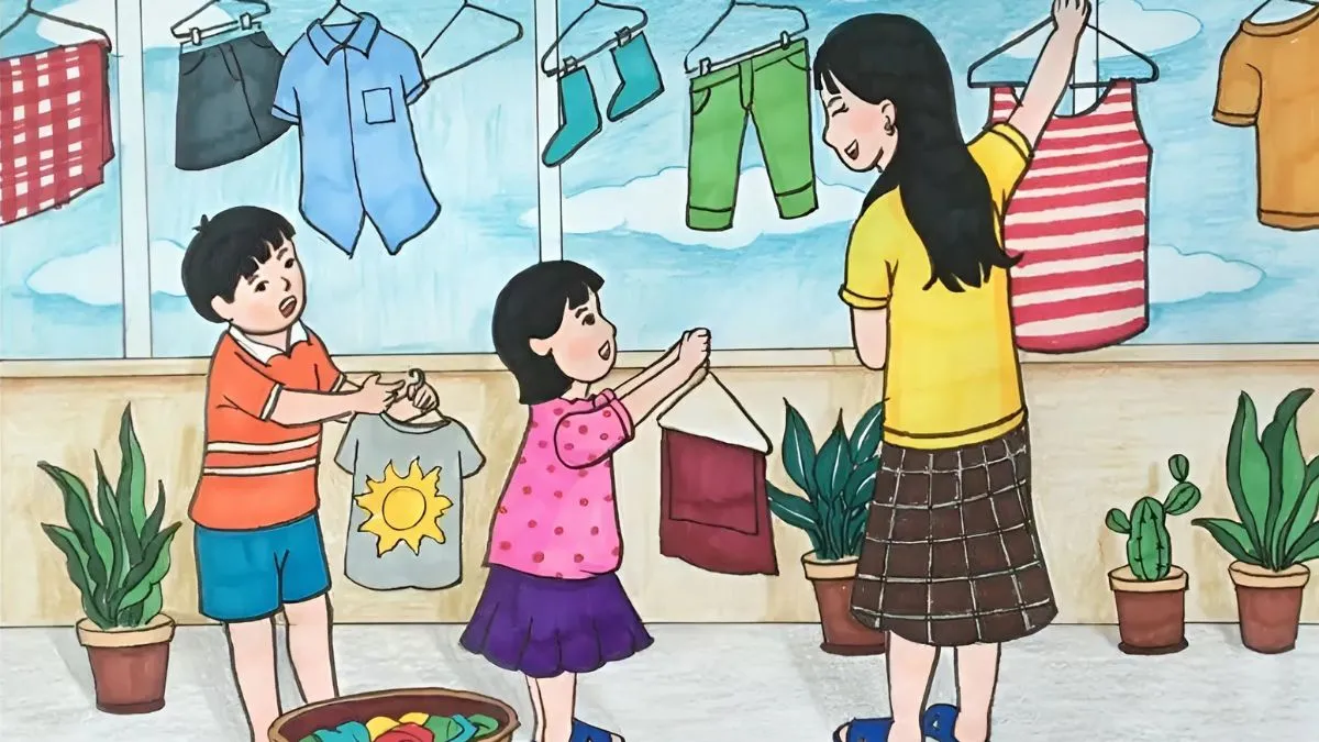 Tranh gia đình đơn giản nhất nhưng đầy cảm xúc