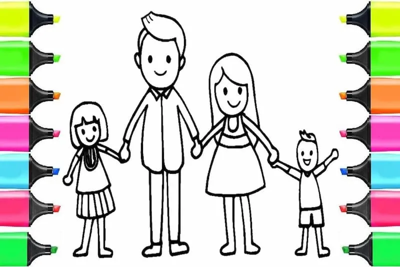 Vẽ chân dung các thành viên gia đình đơn giản