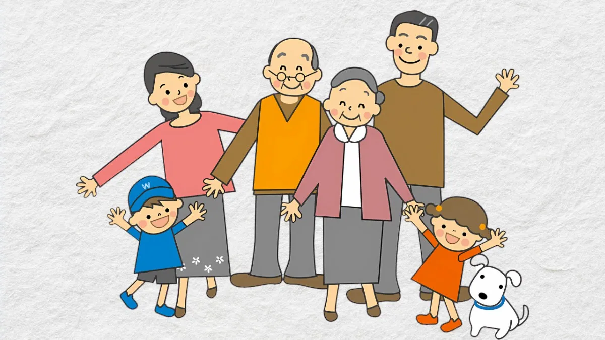 Hình vẽ gia đình dễ thương bên nhau
