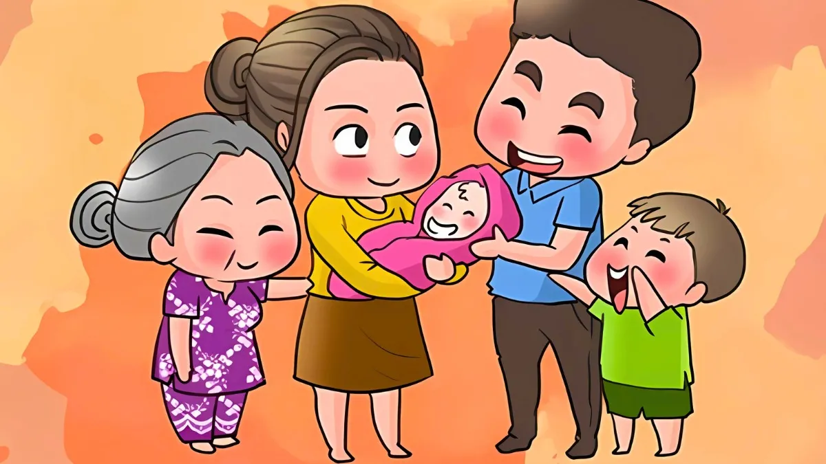 Vẽ tranh gia đình sum vầy cùng ông bà