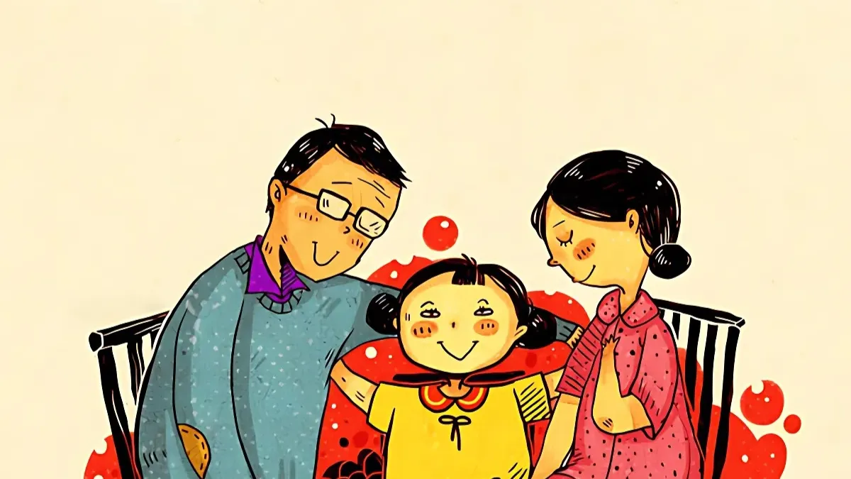 Mẫu ảnh vẽ tranh gia đình sum vầy cùng nhau