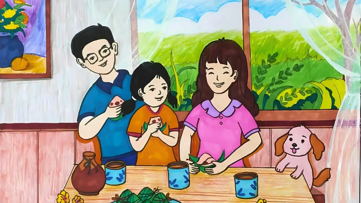 Vẽ tranh gia đình sum vầy đơn giản mà ý nghĩa