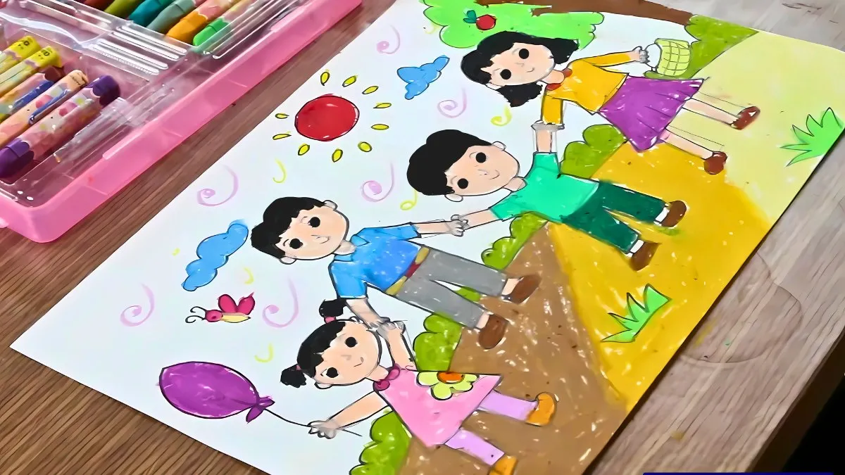 Bước 3: Tô màu để hoàn thiện bức tranh gia đình thêm sinh động