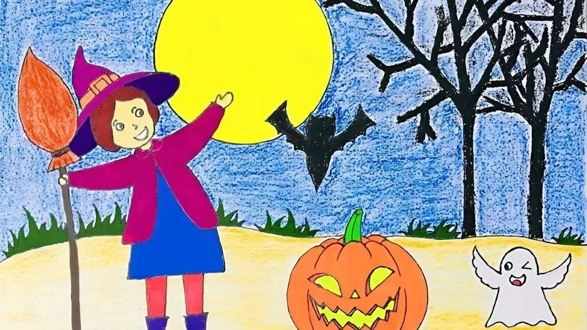 Tranh vẽ lễ hội Halloween với chủ đề bí ẩn