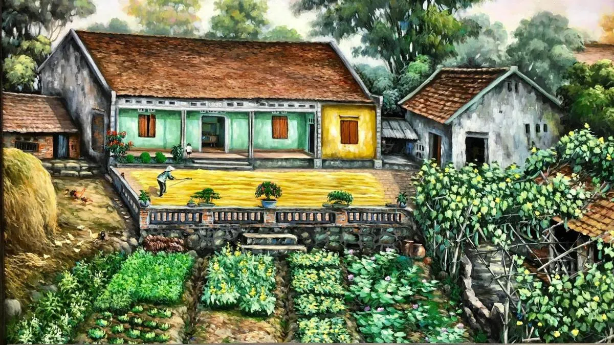 Tải hình ảnh vẽ tranh quê hương đẹp nhất về quê nhà