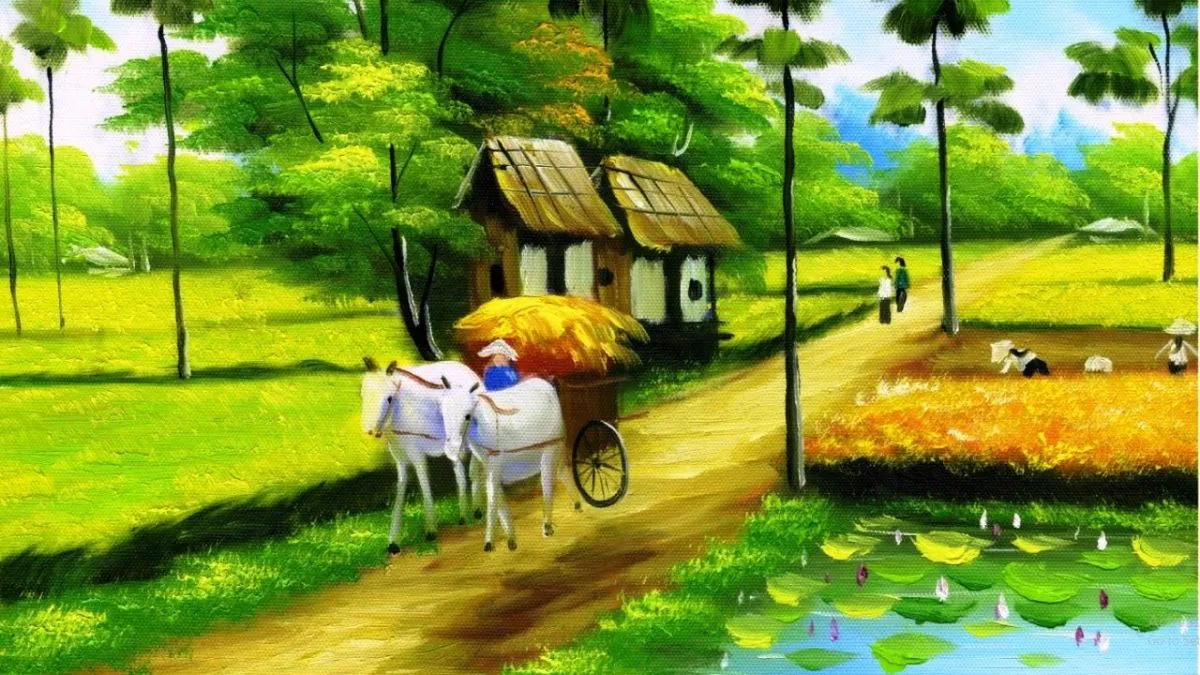 Hình ảnh vẽ tranh quê hương mới nhất với vẻ đẹp thuần khiết