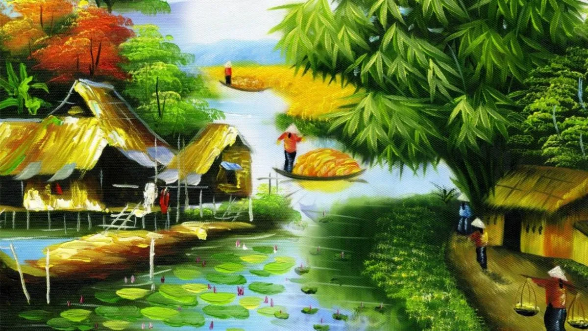 Những hình ảnh vẽ tranh quê hương đẹp đầy ấn tượng