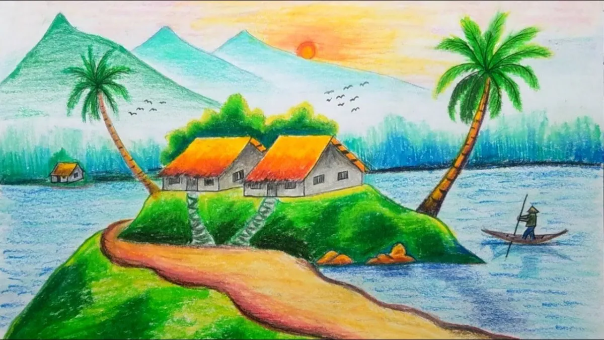 Tô màu để hoàn thiện bức tranh quê hương