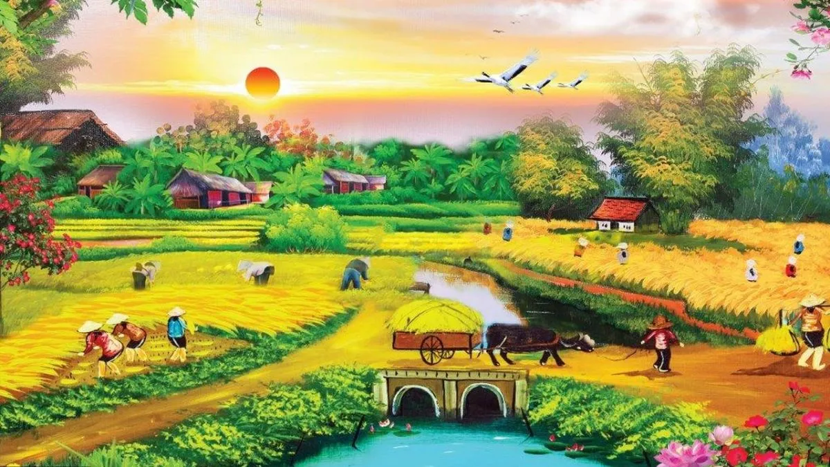Vẽ tranh quê hương phong cảnh với nhiều màu sắc