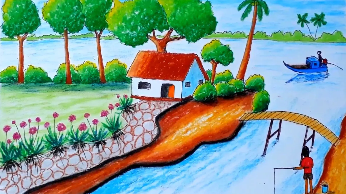 Những hình ảnh vẽ tranh quê hương đẹp, dễ vẽ