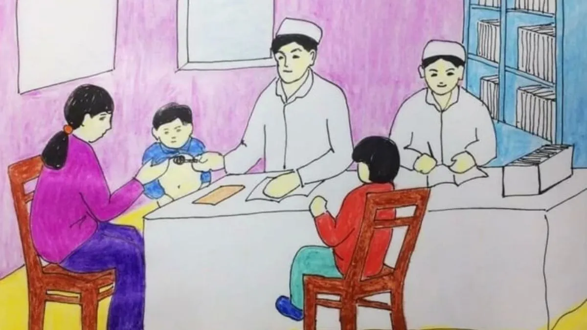 Vẽ tranh ước mơ làm bác sĩ cứu người