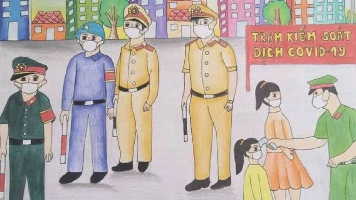 Tải mẫu vẽ tranh ước mơ làm công an
