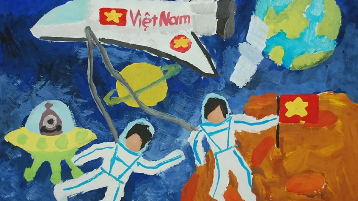 Mẫu tranh vẽ ước mơ làm phi hành gia