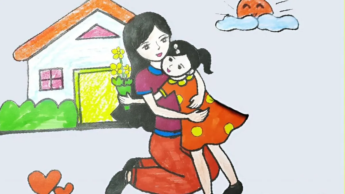 Hình ảnh mẹ ôm con vào lòng ấm áp