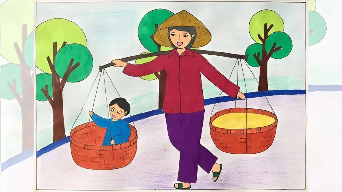 Hình ảnh mẹ đang làm việc tảo tần sớm khuya