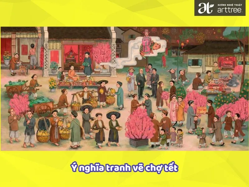 Ã nghĩa tranh vẽ chợ tết